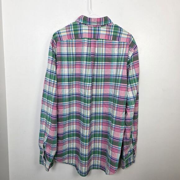 Ralph Lauren White Pink Green Gingham Camisa Oxford Button Up Shirt Size XL - Picture 5 of 6